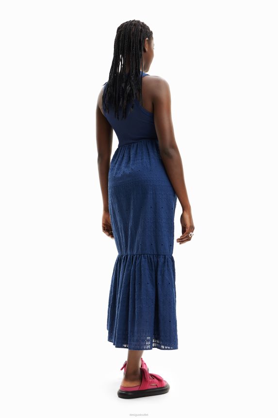 Women DesigualLong embroidered combination dress Clothing 68X240426