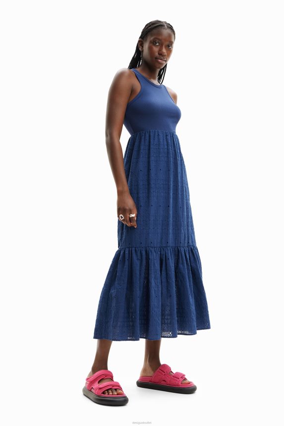 Women DesigualLong embroidered combination dress Clothing 68X240426