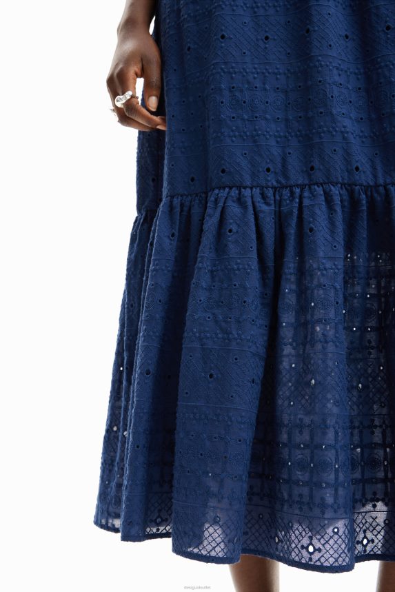 Women DesigualLong embroidered combination dress Clothing 68X240426