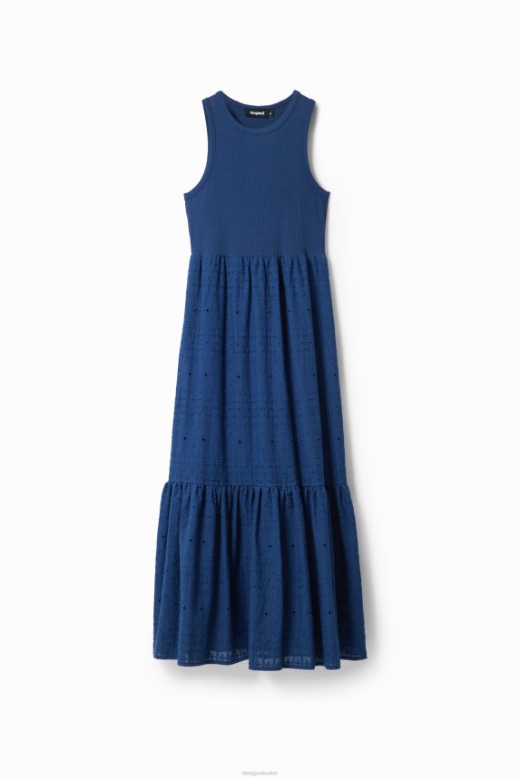 Women DesigualLong embroidered combination dress Clothing 68X240426