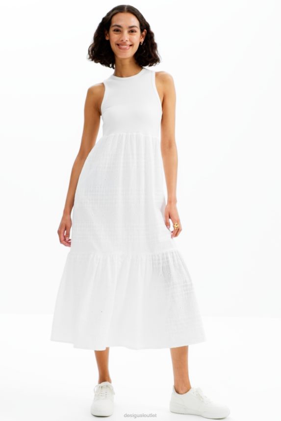 Women DesigualLong embroidered combination dress Clothing 68X240745