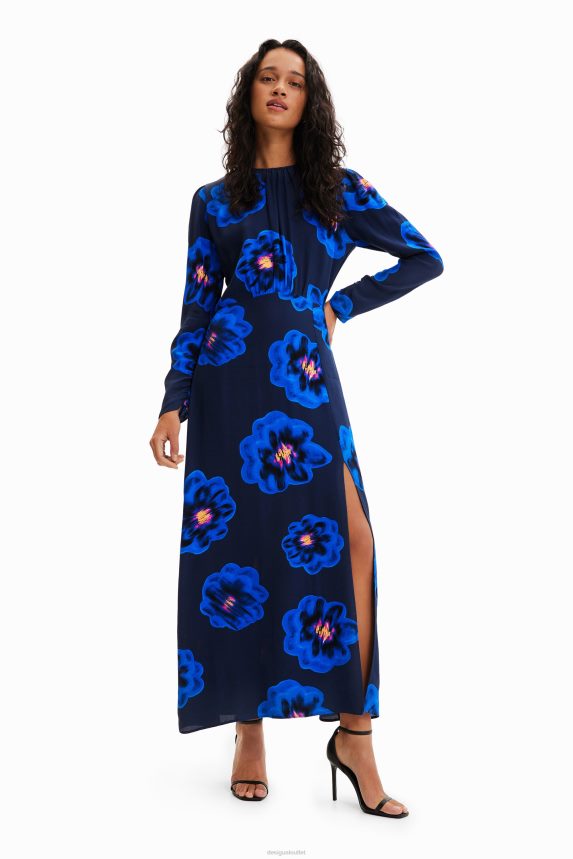Women DesigualLong floral slit dress Clothing 68X240957