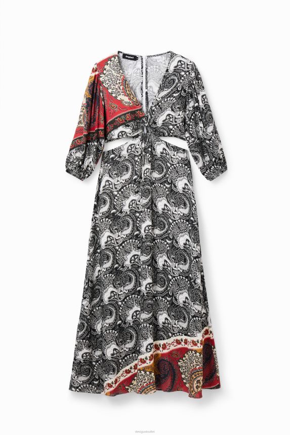Women DesigualLong paisley cut-out dress Clothing 68X240790