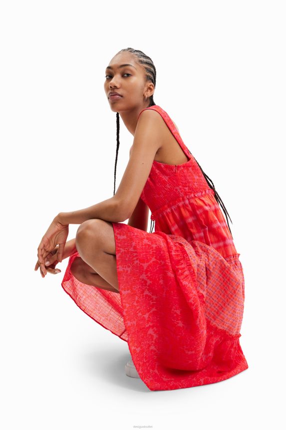 Women DesigualLong patchwork strappy dress Clothing 68X240563