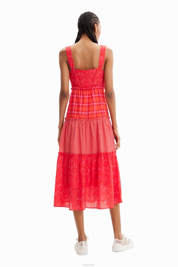 Women DesigualLong patchwork strappy dress Clothing 68X240563