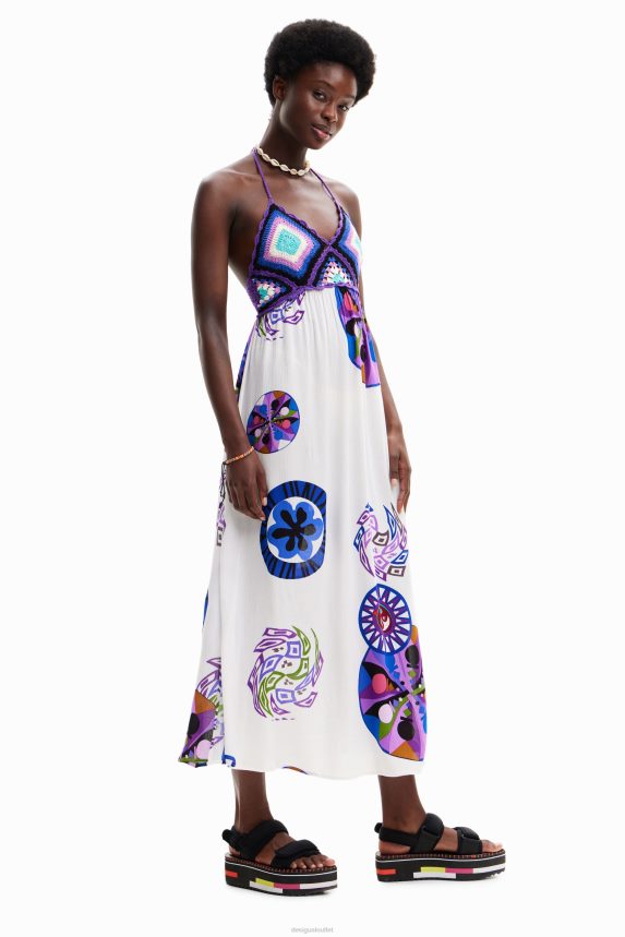 Women DesigualM. Christian Lacroix long crochet dress Clothing 68X240523