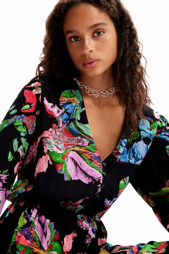 Women DesigualM. Christian Lacroix midi shirt dress Clothing 68X240135