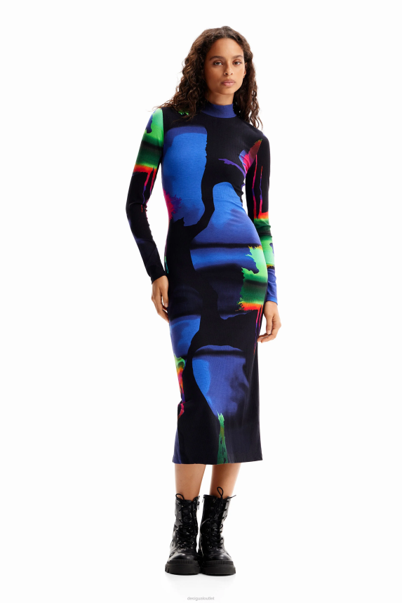 Women DesigualM. Christian Lacroix neon midi dress Clothing 68X240202