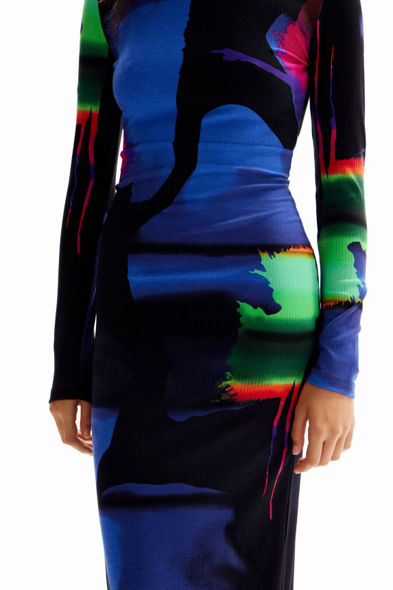 Women DesigualM. Christian Lacroix neon midi dress Clothing 68X240202