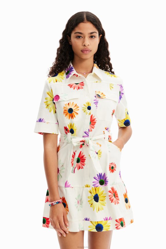 Women DesigualM. Christian Lacroix short floral shirt dress Clothing 68X240120