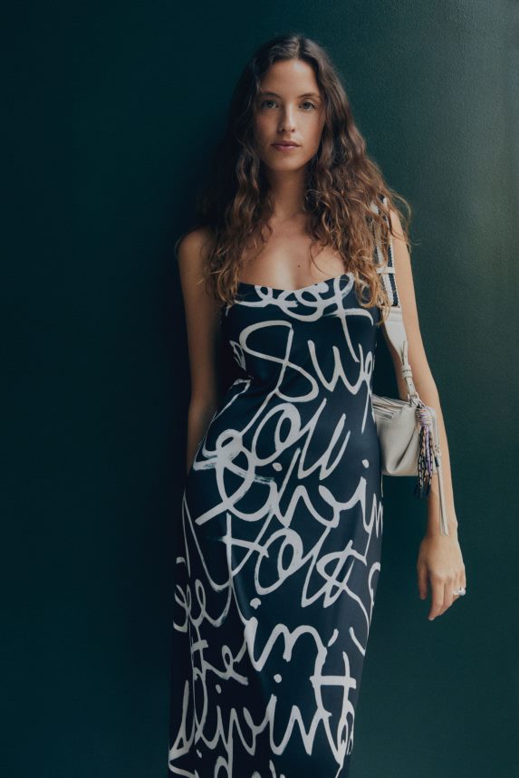 Women DesigualMessage midi slip dress Clothing 68X24033