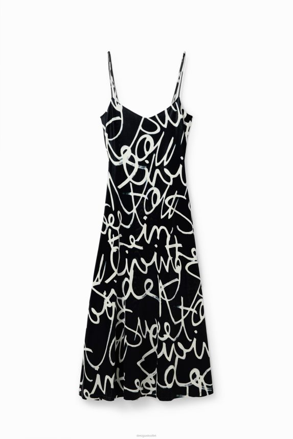 Women DesigualMessage midi slip dress Clothing 68X24033