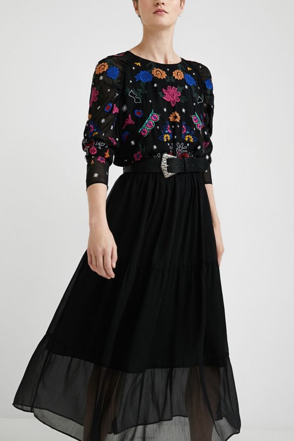 Women DesigualMidi-dress tulle Clothing 68X2401094