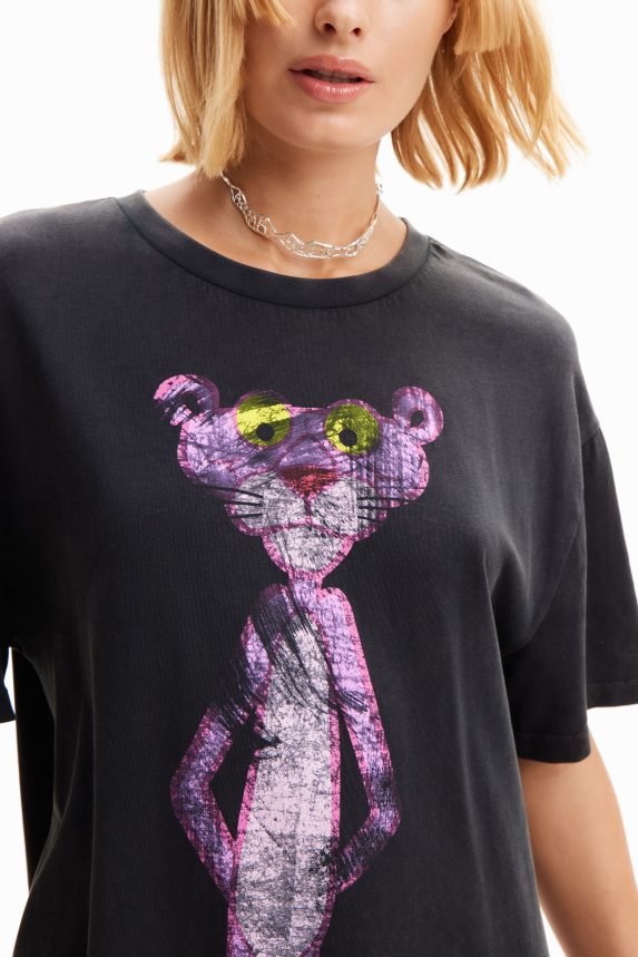 Women DesigualOversize Pink Panther T-shirt dress Clothing 68X240127
