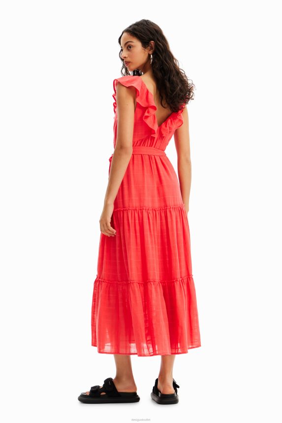 Women DesigualRuffle midi dress Clothing 68X240475
