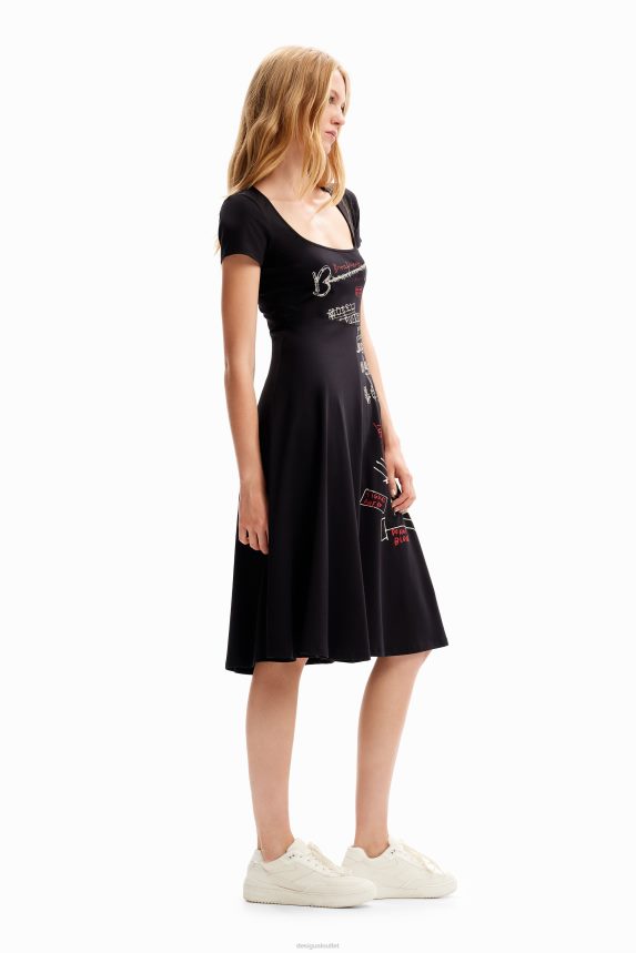 Women DesigualShort arty dress Clothing 68X240178