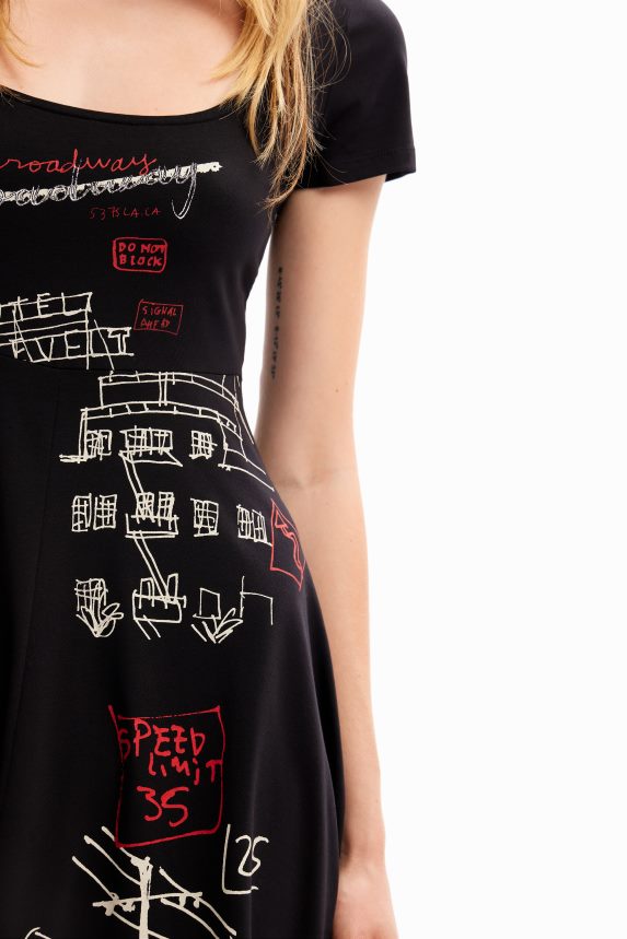 Women DesigualShort arty dress Clothing 68X240178