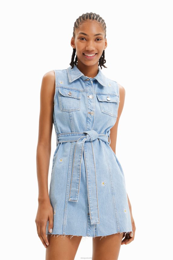 Women DesigualShort denim daisy dress Clothing 68X240931