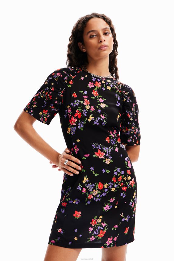 Women DesigualShort floral dress Clothing 68X240254
