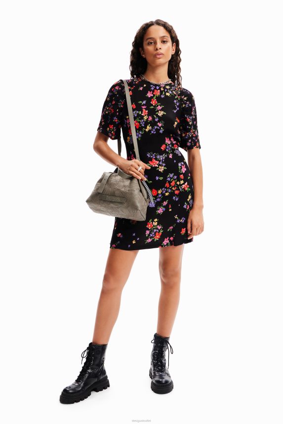 Women DesigualShort floral dress Clothing 68X240254