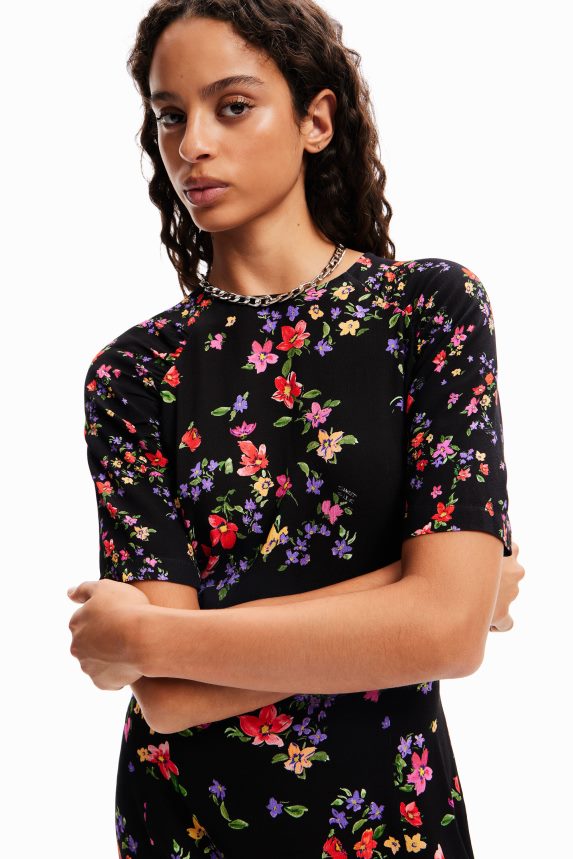 Women DesigualShort floral dress Clothing 68X240254