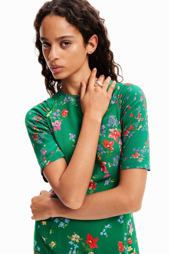 Women DesigualShort floral dress Clothing 68X24092