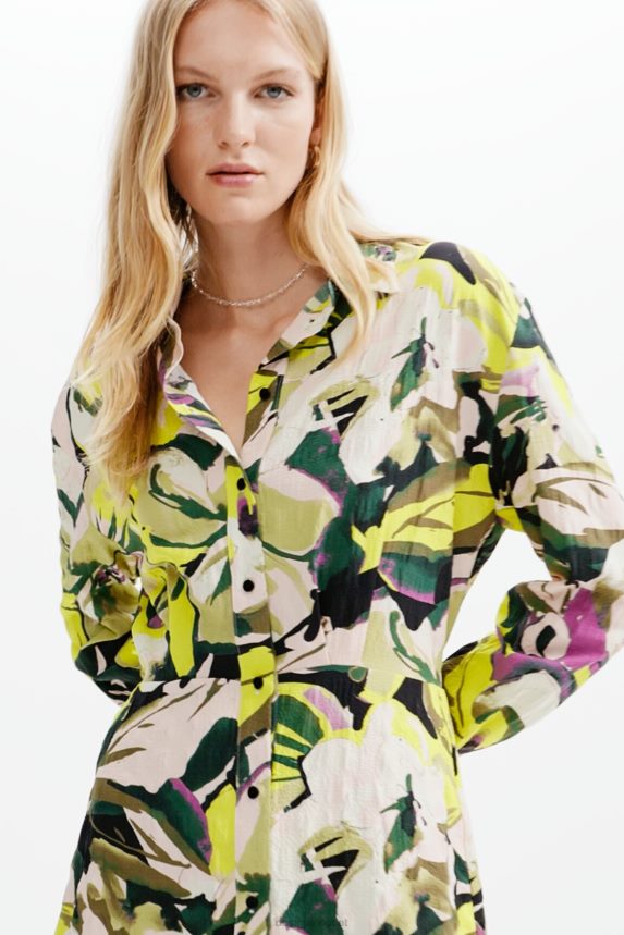 Women DesigualShort floral shirt dress Clothing 68X240158