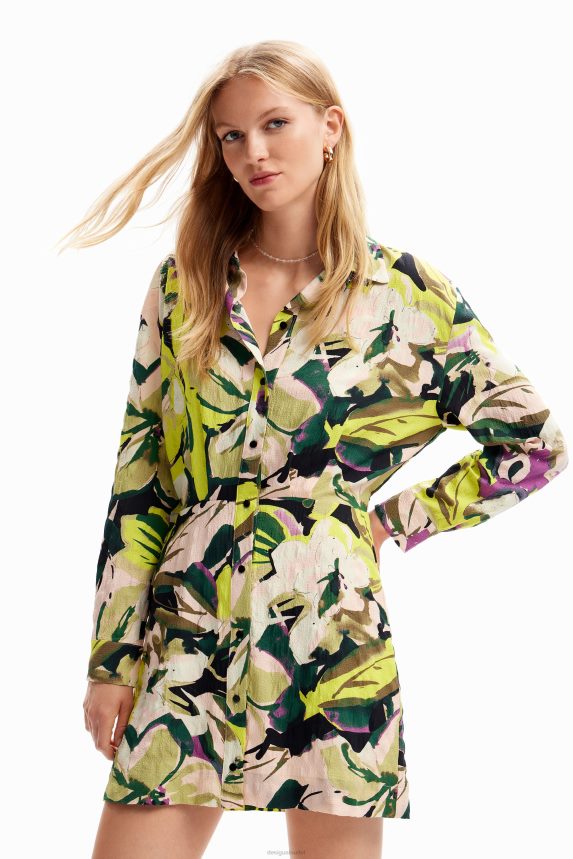 Women DesigualShort floral shirt dress Clothing 68X240158