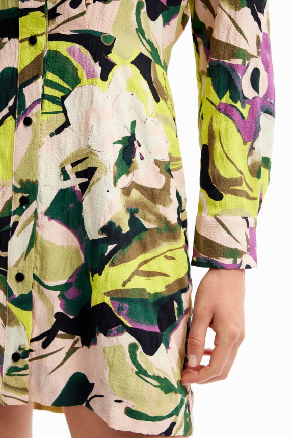 Women DesigualShort floral shirt dress Clothing 68X240158