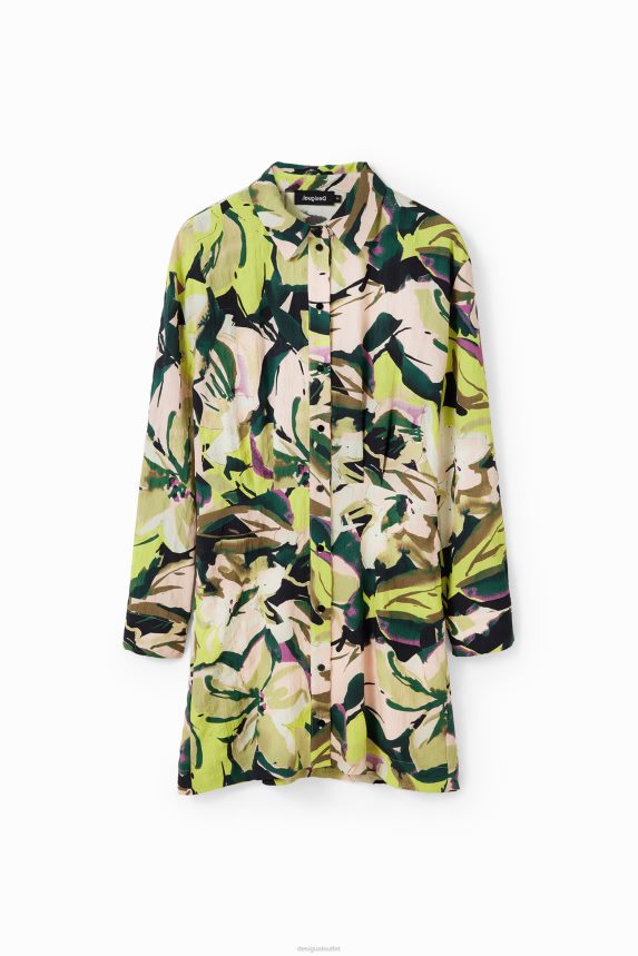 Women DesigualShort floral shirt dress Clothing 68X240158
