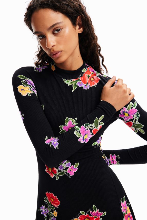 Women DesigualShort floral skater dress Clothing 68X24017