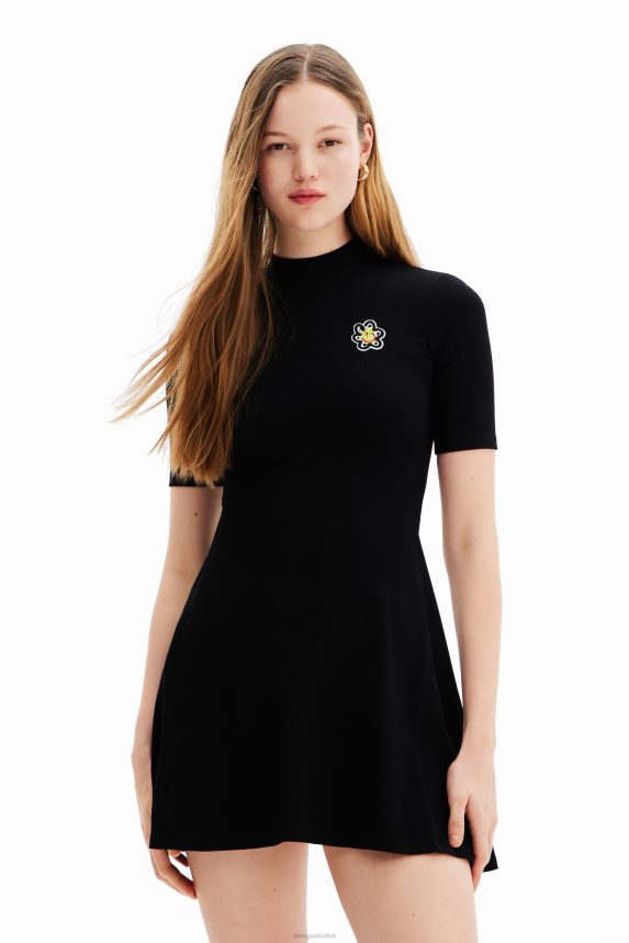 Women DesigualShort flower skater dress Clothing 68X240857