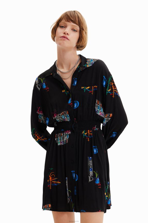 Women DesigualShort illustration shirt dress Clothing 68X240719