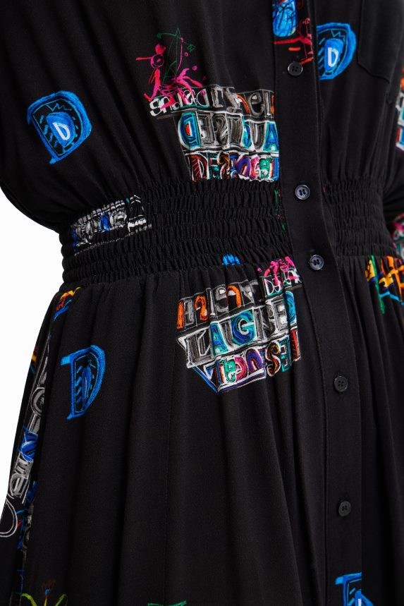 Women DesigualShort illustration shirt dress Clothing 68X240719