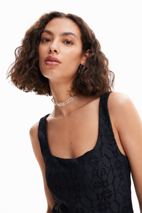 Women DesigualShort lace dress Clothing 68X240508