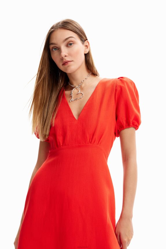 Women DesigualShort puff-sleeve dress Clothing 68X240222