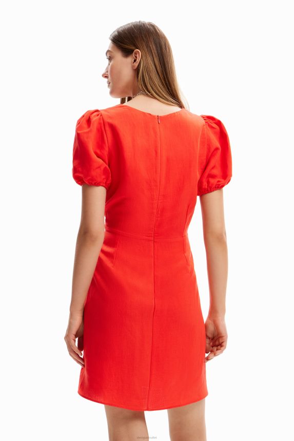 Women DesigualShort puff-sleeve dress Clothing 68X240222