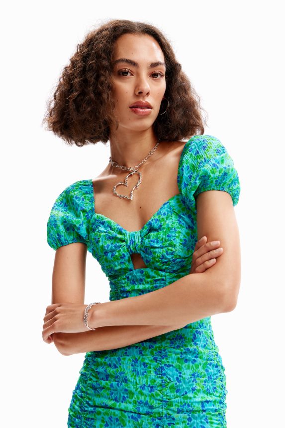 Women DesigualShort ruched knot dress Clothing 68X240312