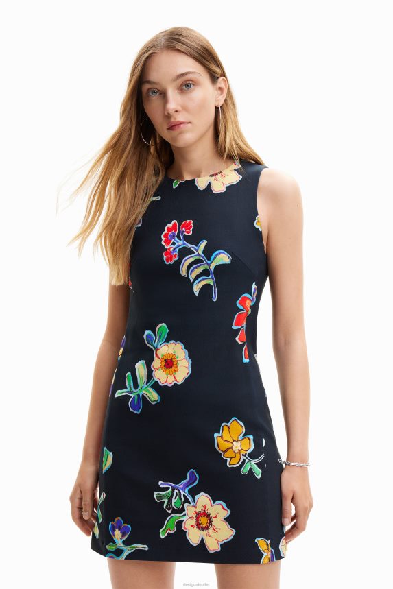 Women DesigualShort slim floral dress Clothing 68X240659