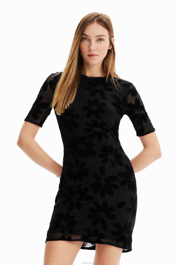 Women DesigualShort slim floral dress Clothing 68X240883