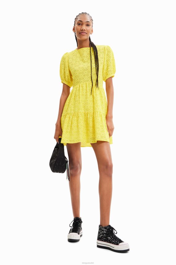 Women DesigualShort swiss embroidery dress Clothing 68X240756