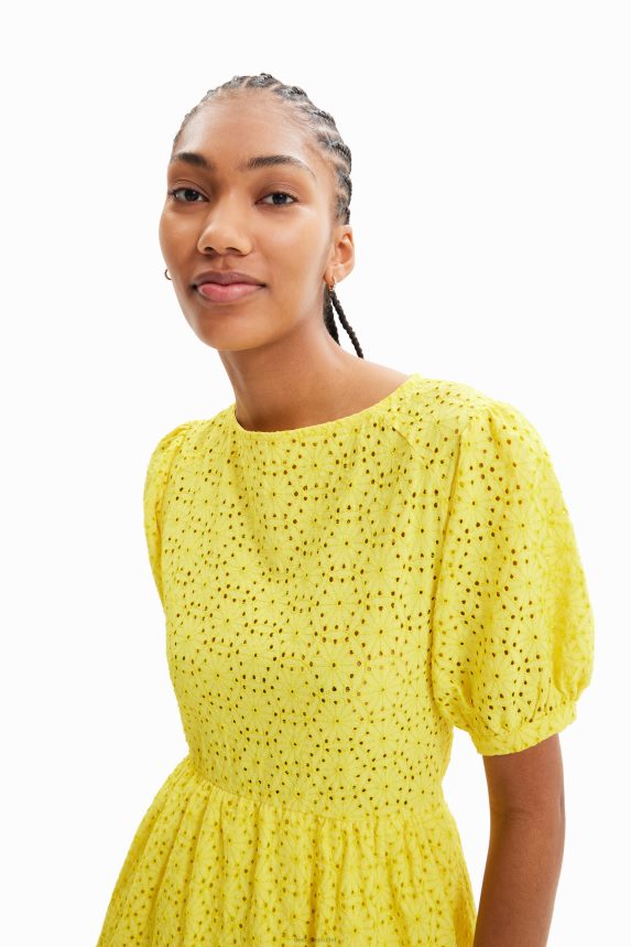 Women DesigualShort swiss embroidery dress Clothing 68X240756