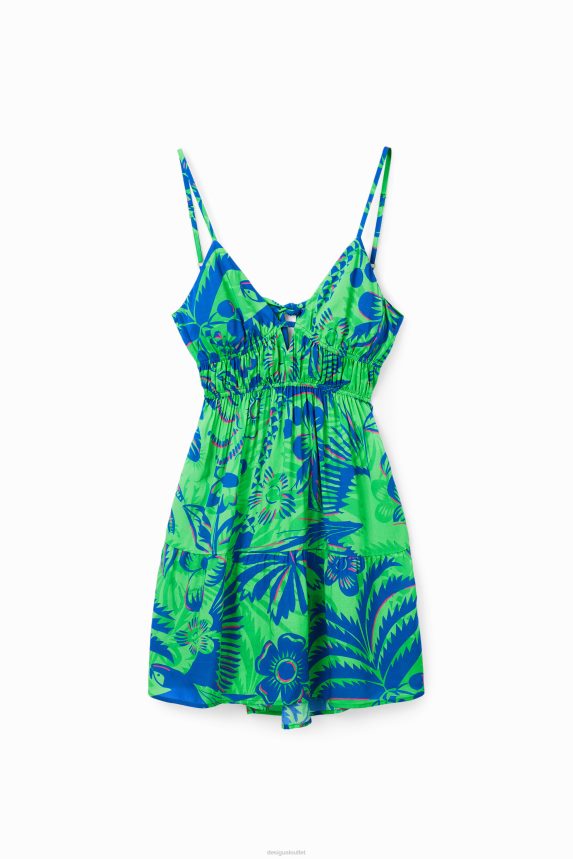 Women DesigualShort tropical cut-out dress Clothing 68X240874