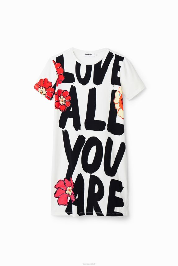 Women DesigualSlim message T-shirt dress Clothing 68X240325