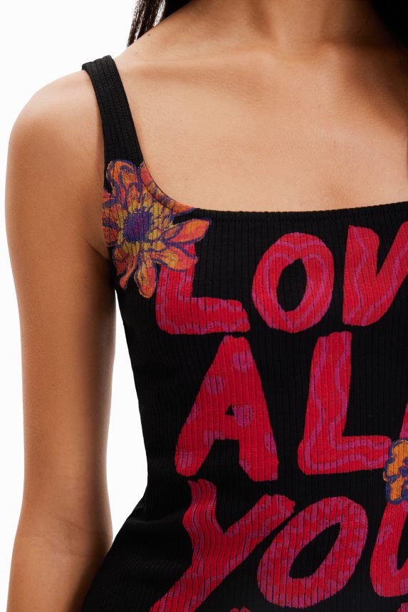 Women DesigualSlim message strappy dress Clothing 68X240299