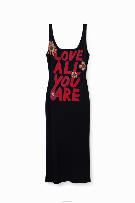 Women DesigualSlim message strappy dress Clothing 68X240299