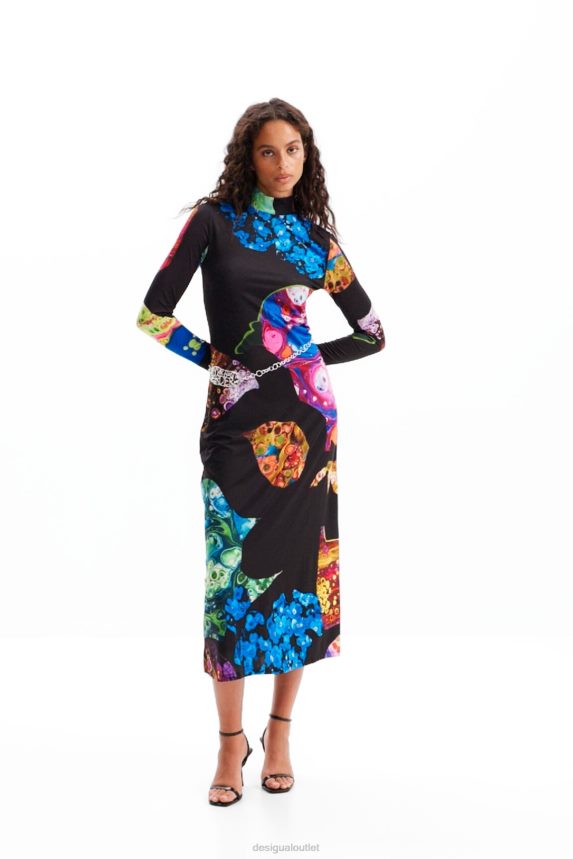 Women DesigualSlim mineral midi dress Clothing 68X24022