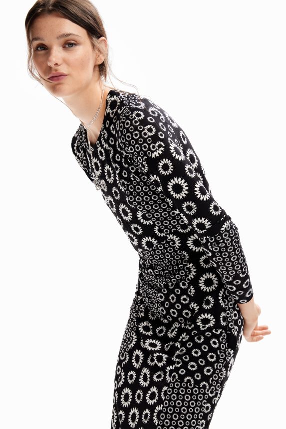 Women DesigualSlim patchwork midi dress Clothing 68X240206