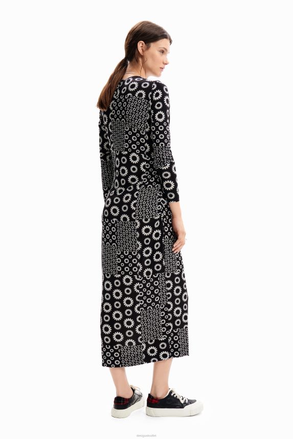 Women DesigualSlim patchwork midi dress Clothing 68X240206