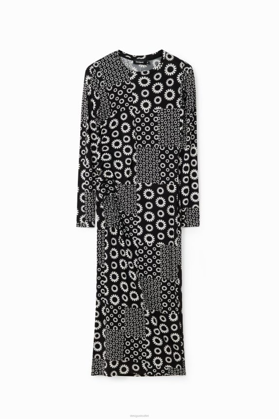 Women DesigualSlim patchwork midi dress Clothing 68X240206